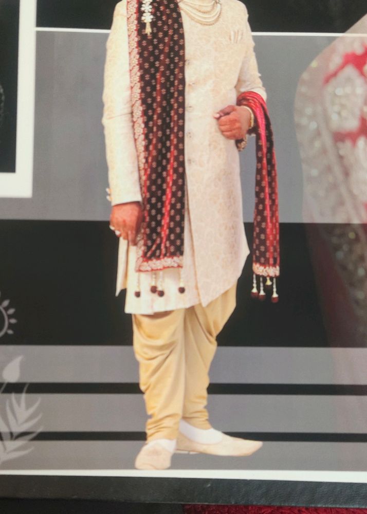 Elegant Cream Sherwani Set