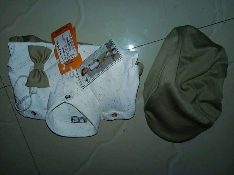 2 Piece Jumpsuit With Cap And Bow