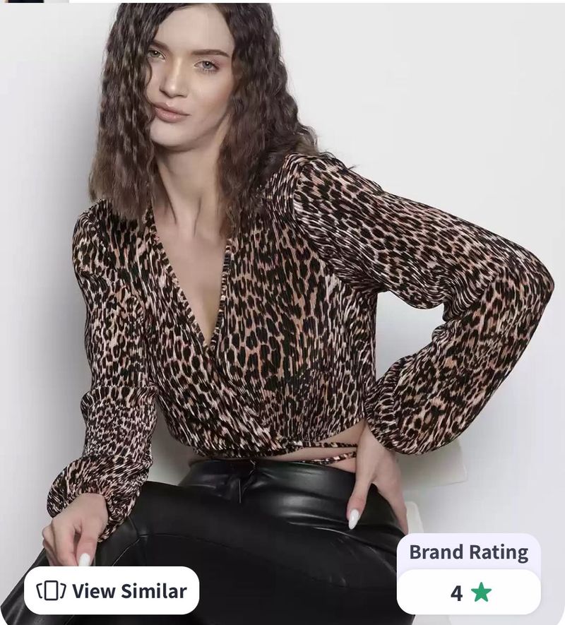 Leopard Print Tie-Front Top