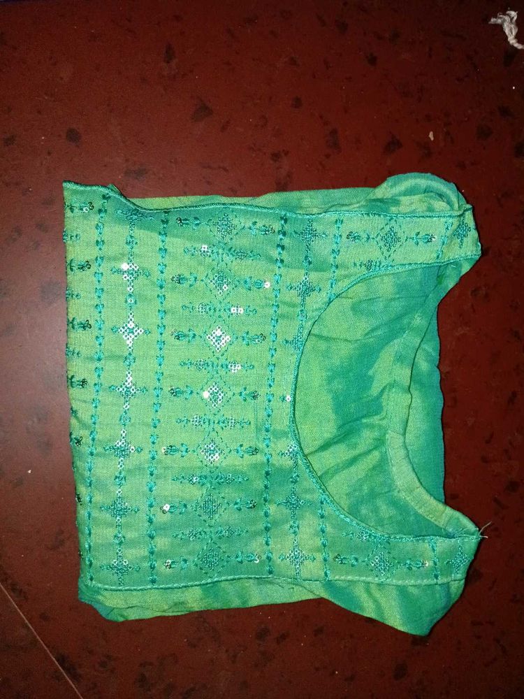 Green Embellished Sleeveless Top