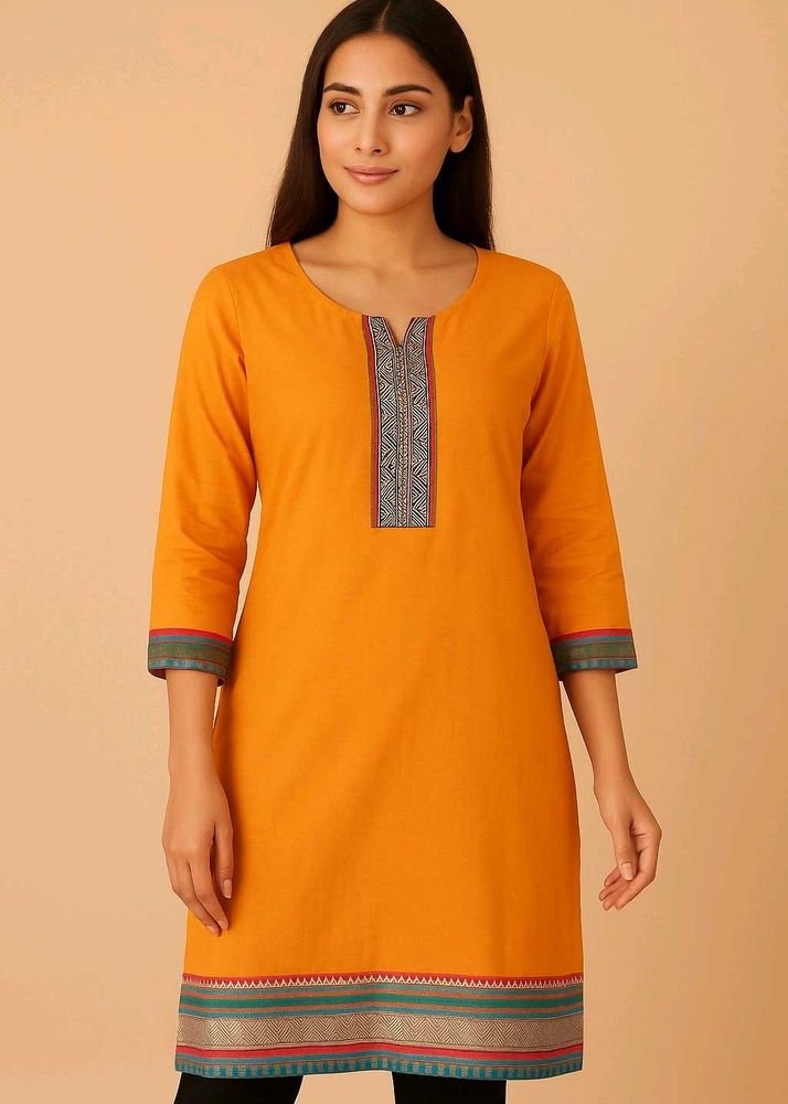 Yellow Cotton Kurti