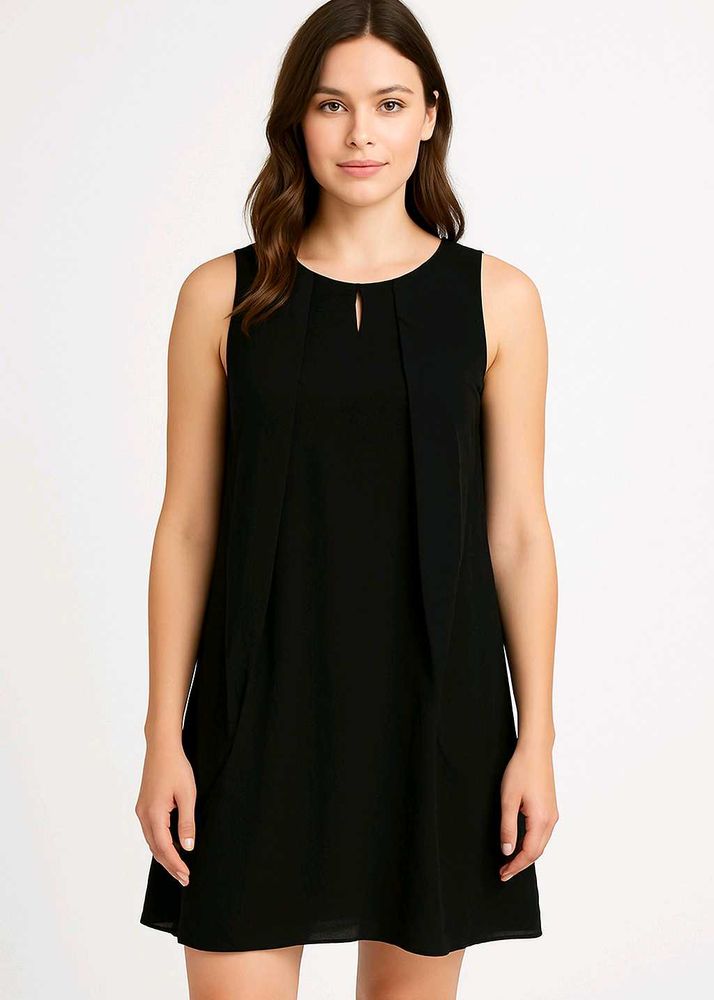 Trendy New Chic Black Sleeveless Dress