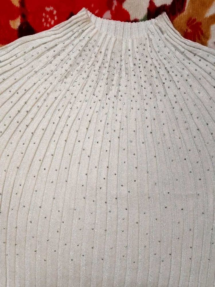 Sparkly Knit Mock Neck Top