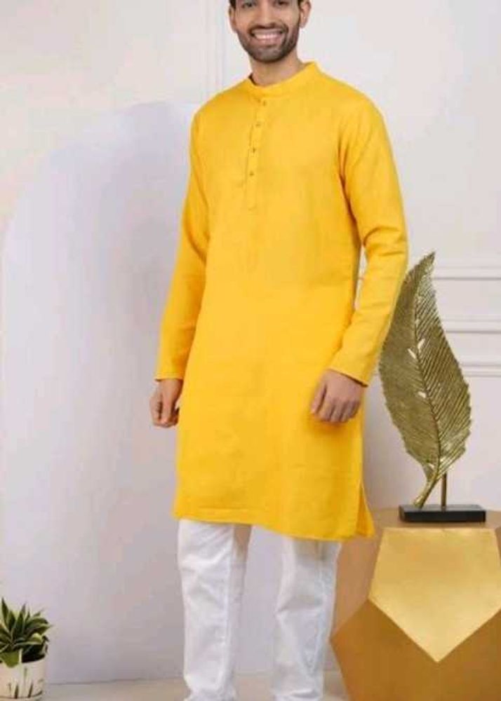 Yellow Kurta Set For 15-18 Year Boys