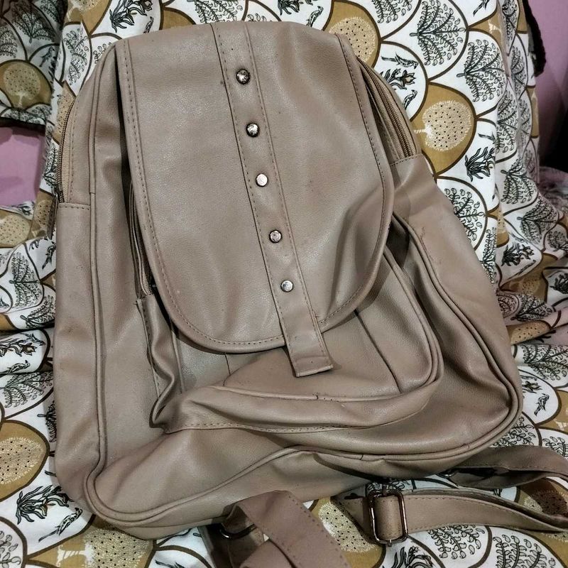 Beige Backpack