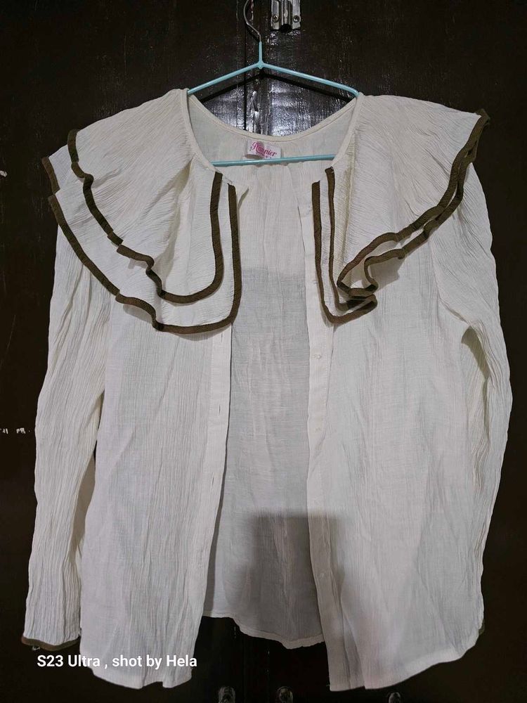 White Ruffle SHRUG fits 36-38