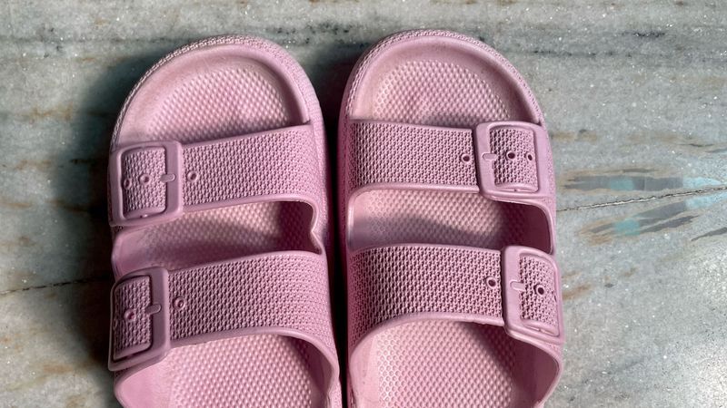 Pink Double Buckle Slides Slipper Flip Flop