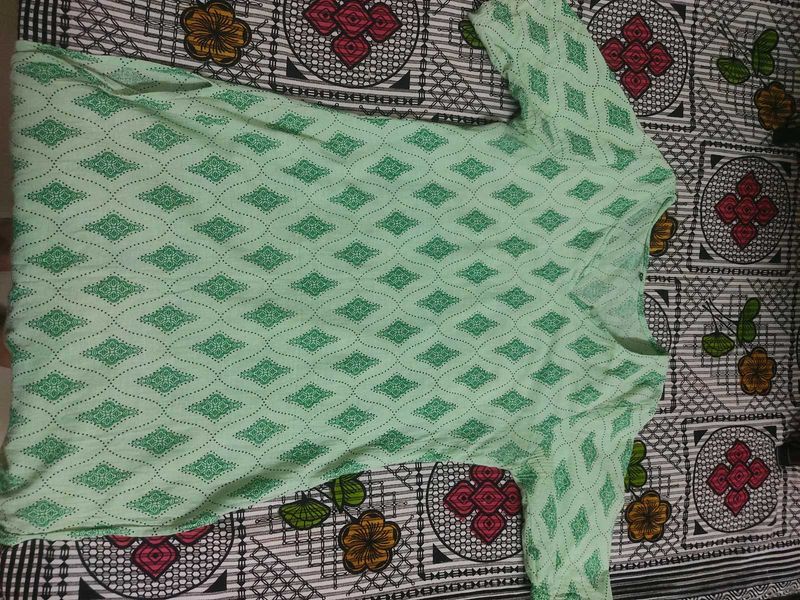 Green Diamond Pattern Kurti