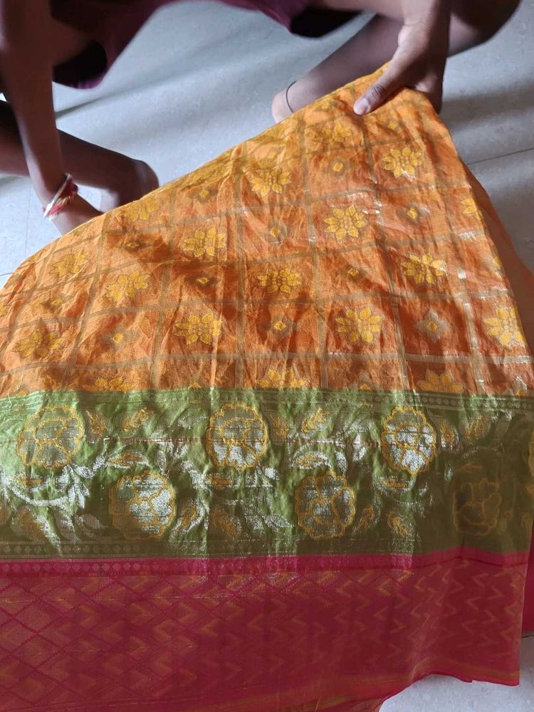 New Saree 2 Yellow And Orange