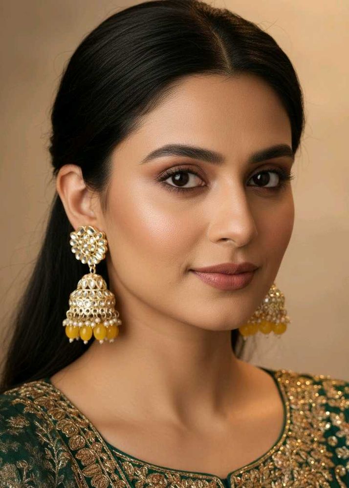 Yellow Jhumka Earrings