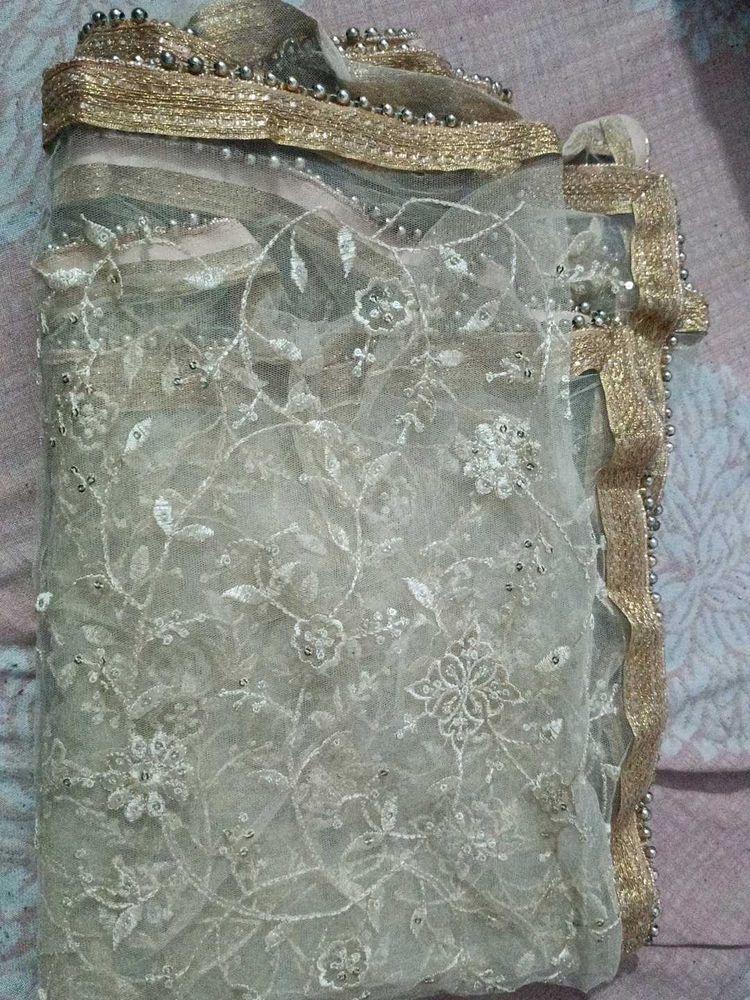 Embroidered Net Dupatta