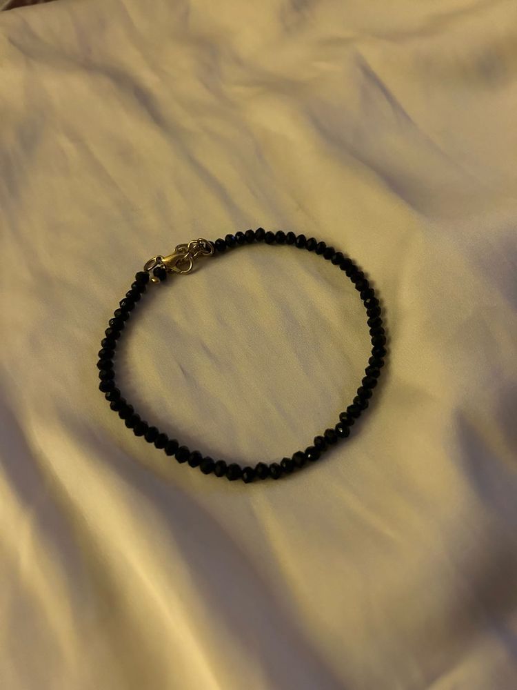 Black Beaded Anklet