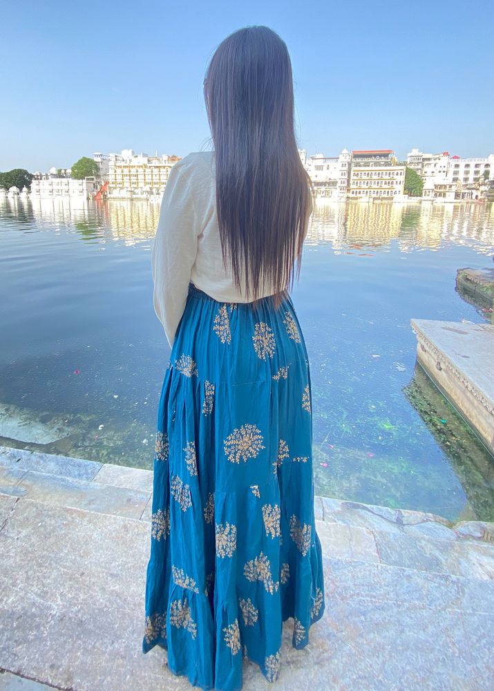 Ethnic Skirt With Full Gher