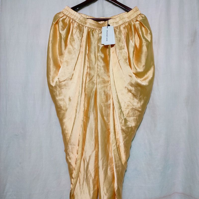 Stalk Buy Love Gold Satin Dhoti Pants