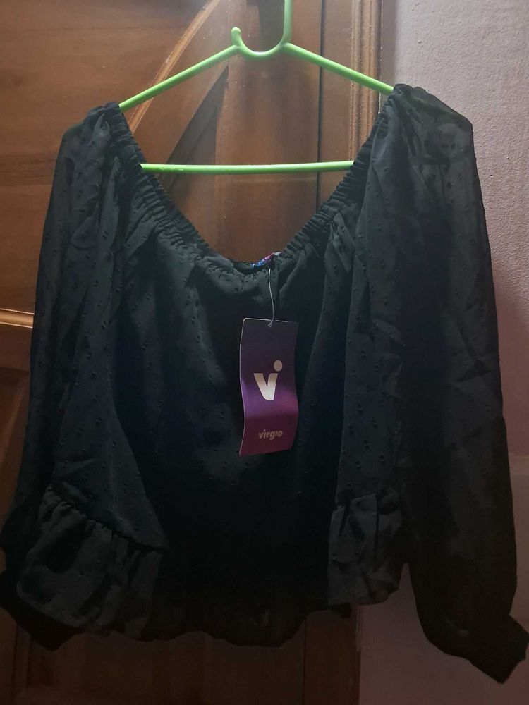 Virgio Black Off-Shoulder Top