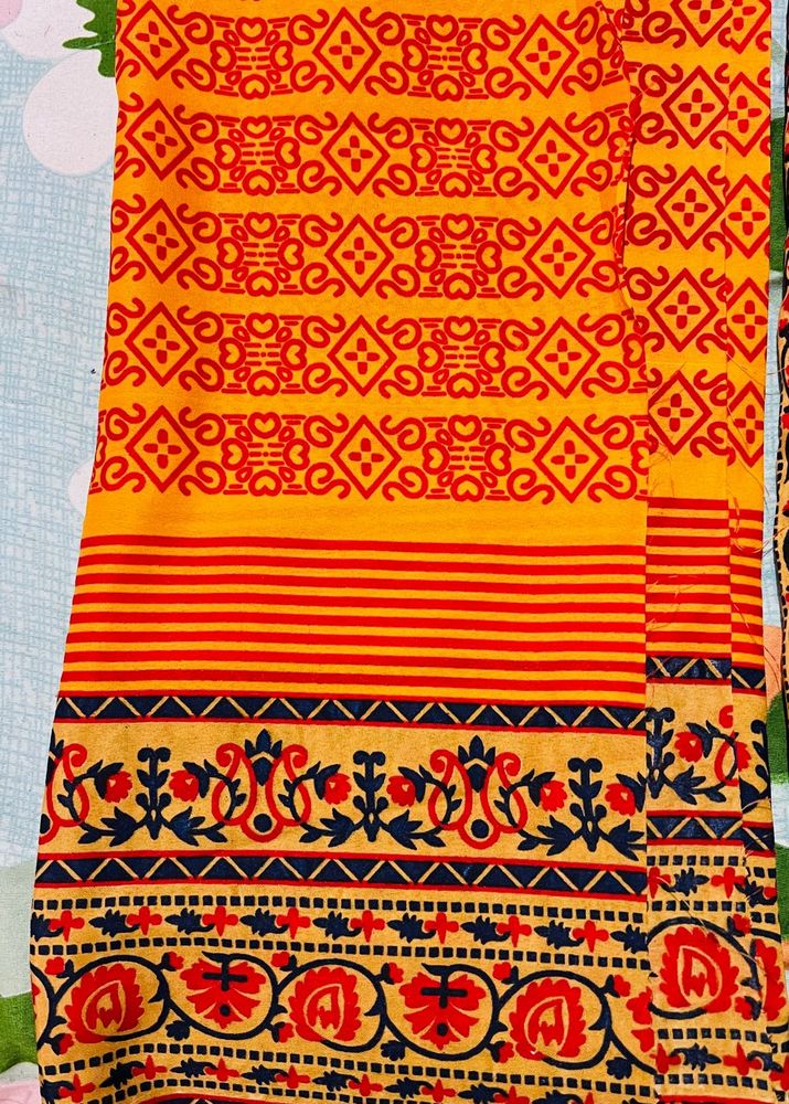 Unstiched Vintage Patterned Fabric Suit Piece