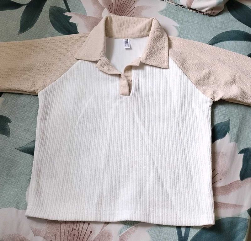 Retro Color Block Polo Top