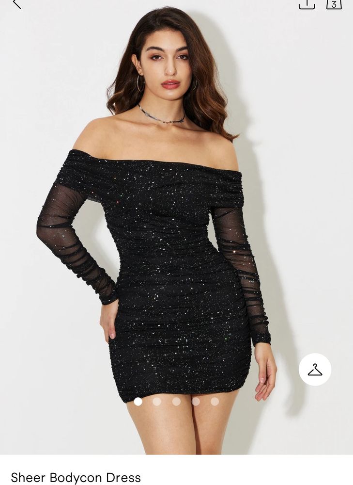 Sheer Black Bodycon Dress Savana