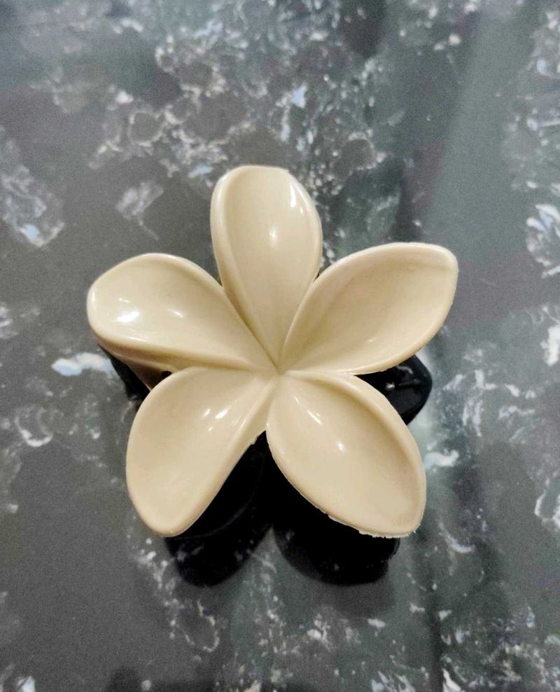Cream Flower Hair Claw Clip💫