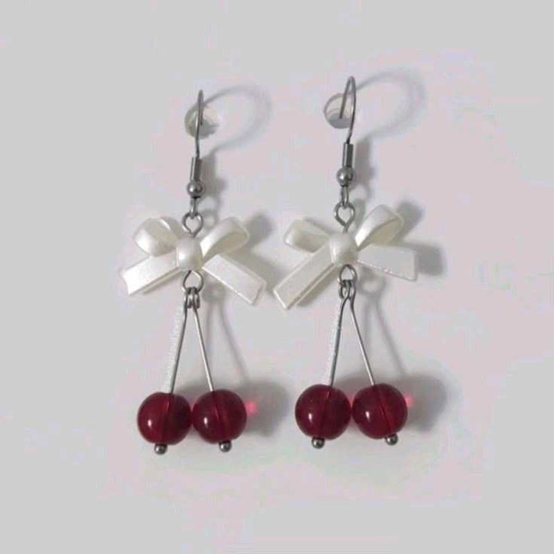 Cherry Bow Earrings