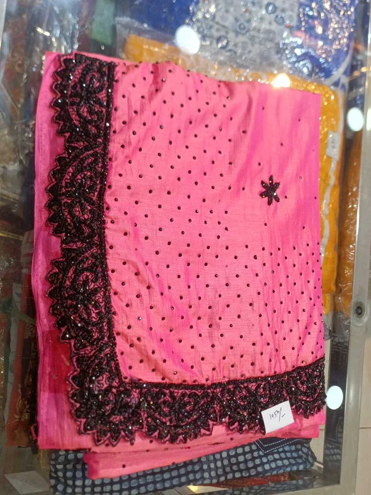 Pink Embellished Saree