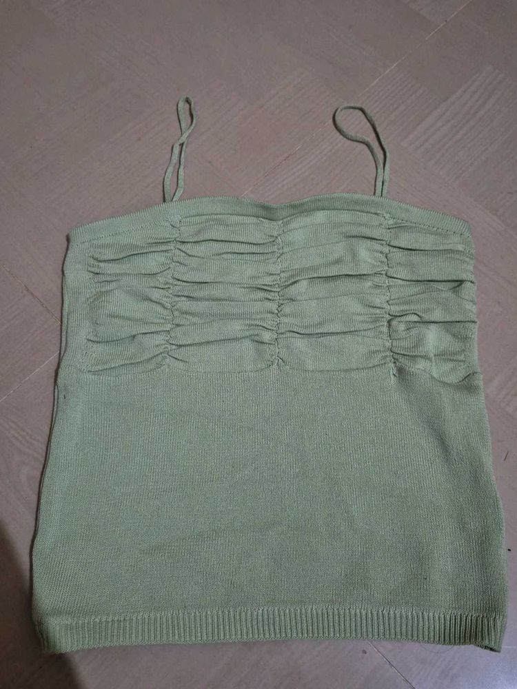 Sage Green Ruched Tank Top