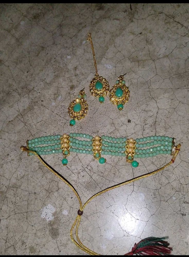 Mint Green Indian Jewelry Set
