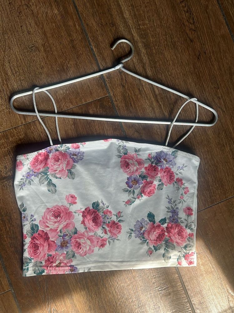 Shein Floral Print Bustier M Size