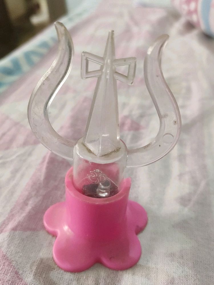 Old Plastic Trishul Written OM on it( Lord Shiva blessing)