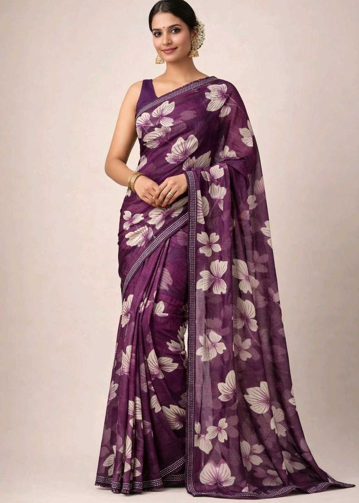 Elegant Floral Print Saree
