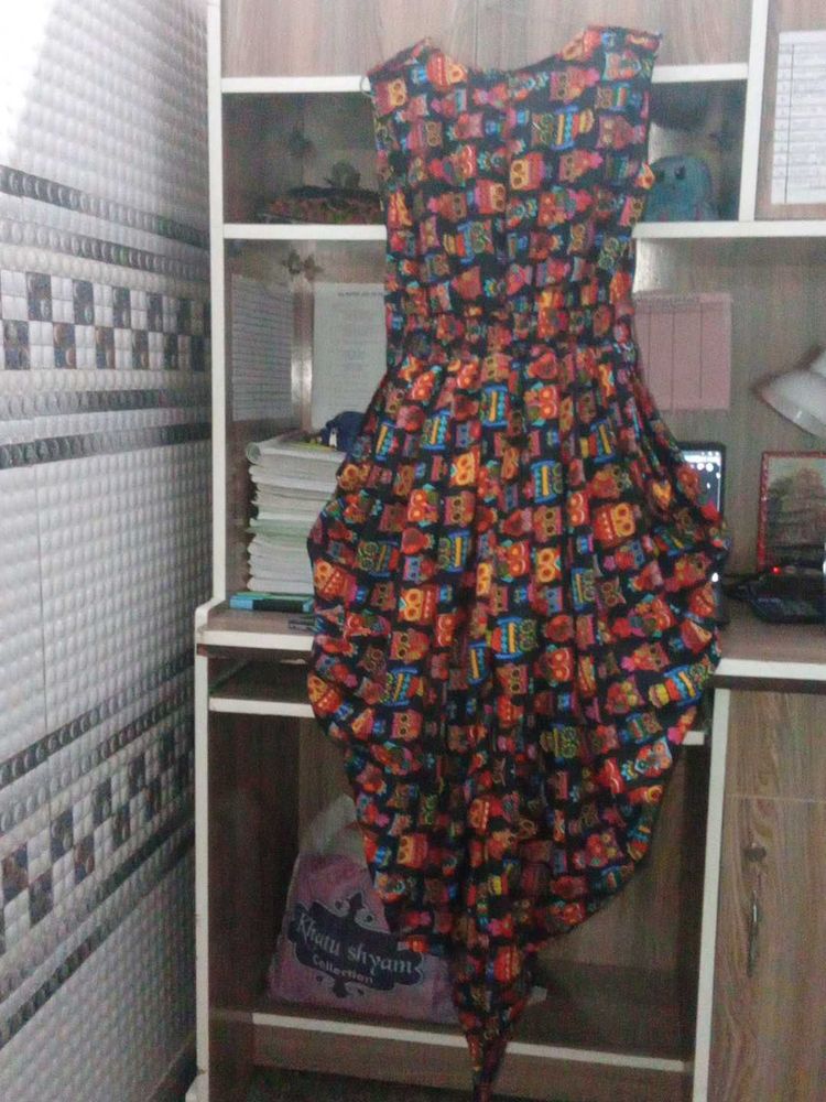 Colorful owl printed dress