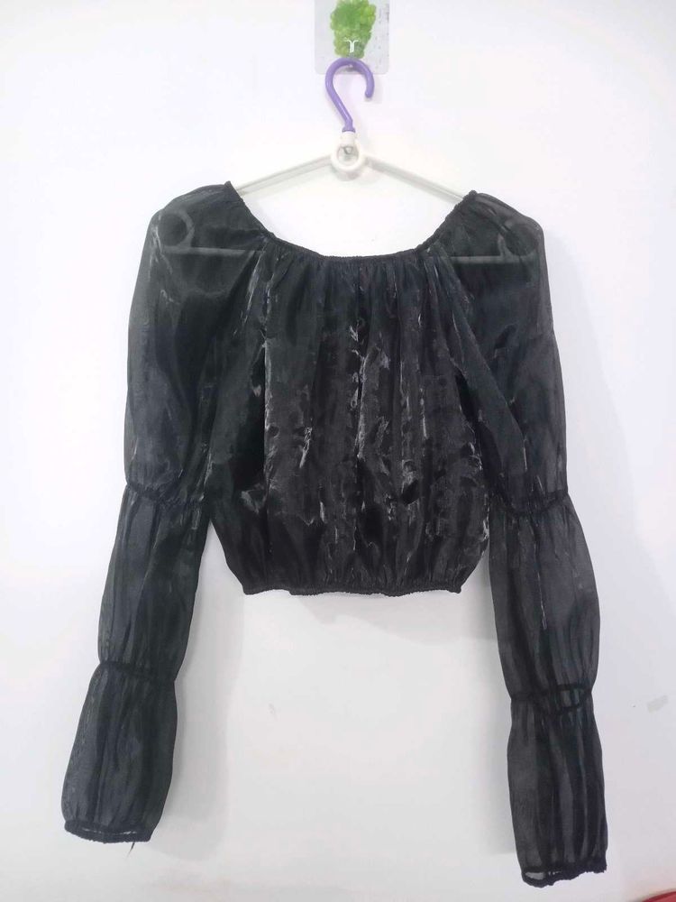Black Ballon Silky Top