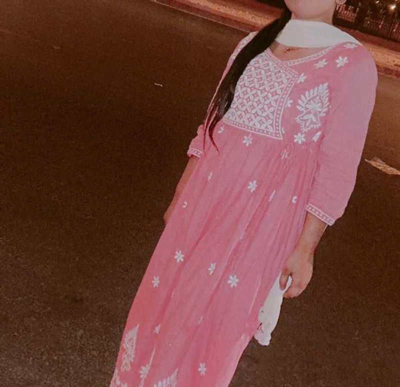 Pink Anarkali Frock