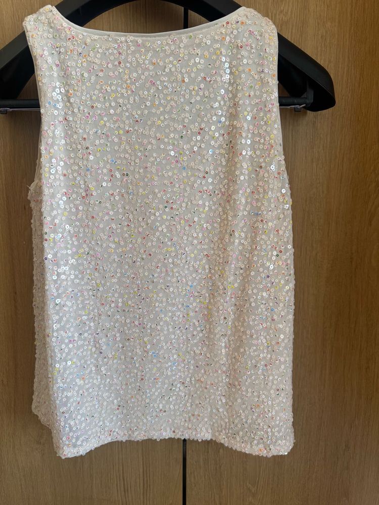Sequin Embellished Sleeveless Top