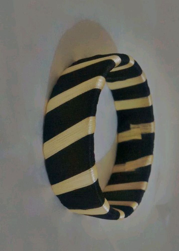 Black And Golden Combination Bangle