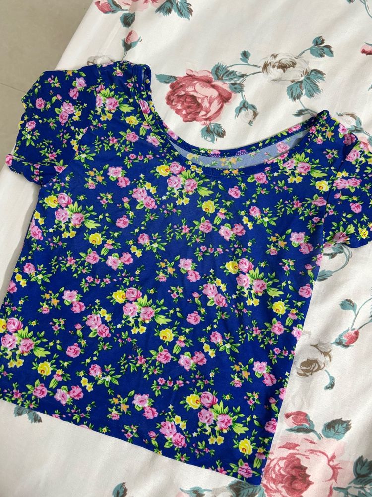 Floral Print Crop Top
