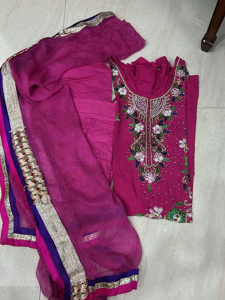 Embroidered Salwar Suit 100% Cotton