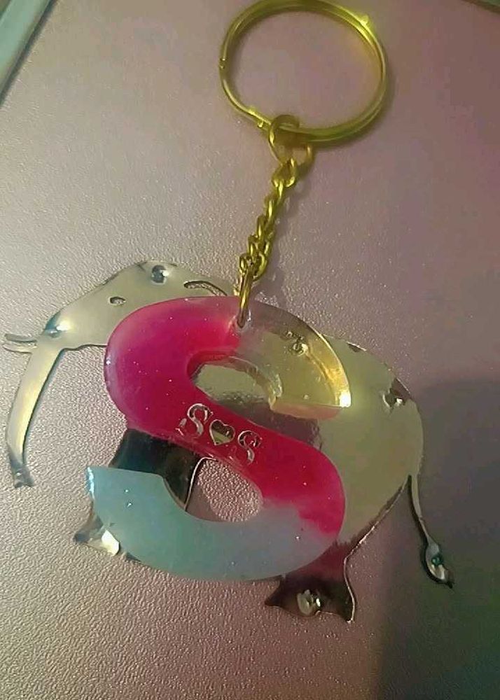 Letter &#34;S&#34; Resin Keychain