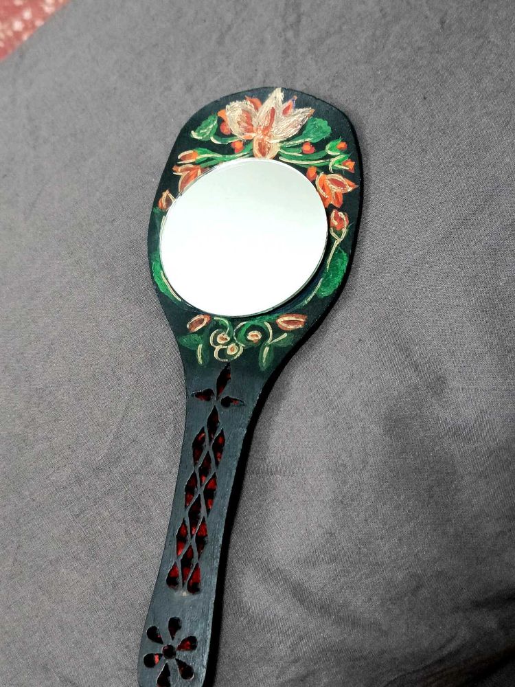 Hand-Painted Floral Hand Mirror