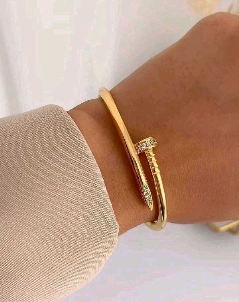 Studded Luxe Nail Bangle Bracelet Anti tarnish