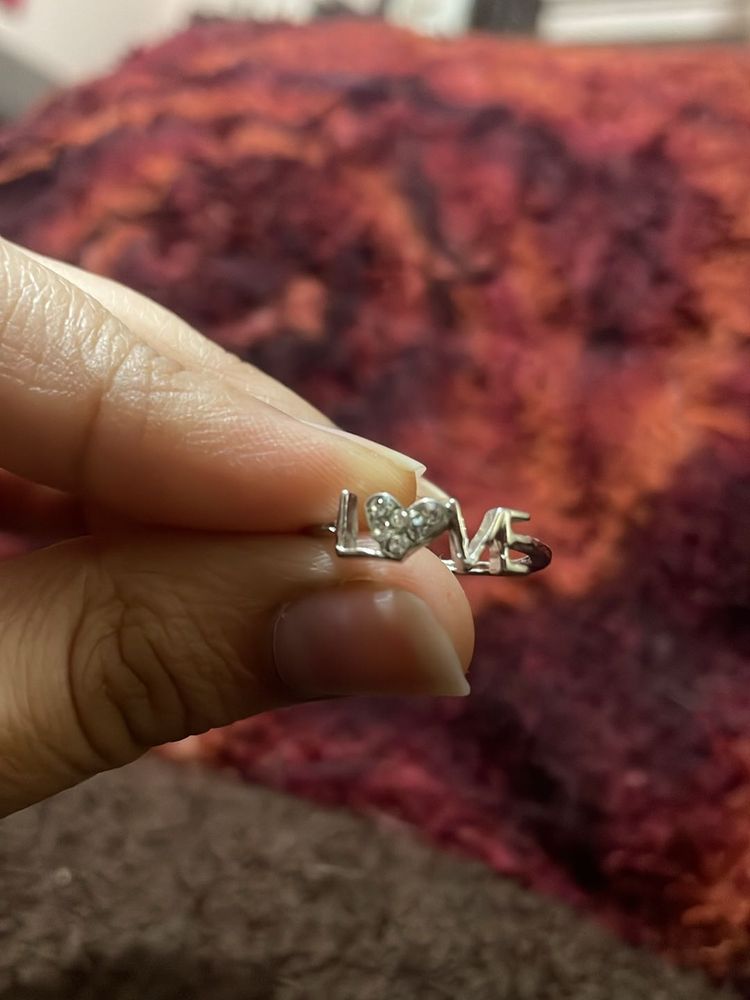 Love Ring with Diamond Heart