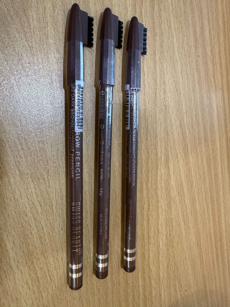 3 SWISS BEAUTY Waterproof liner/eyebrow pencils