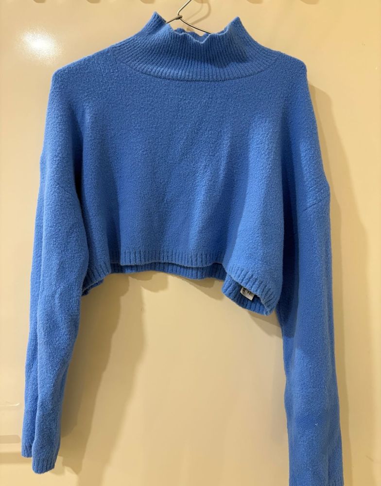 Blue Cropped Sweater