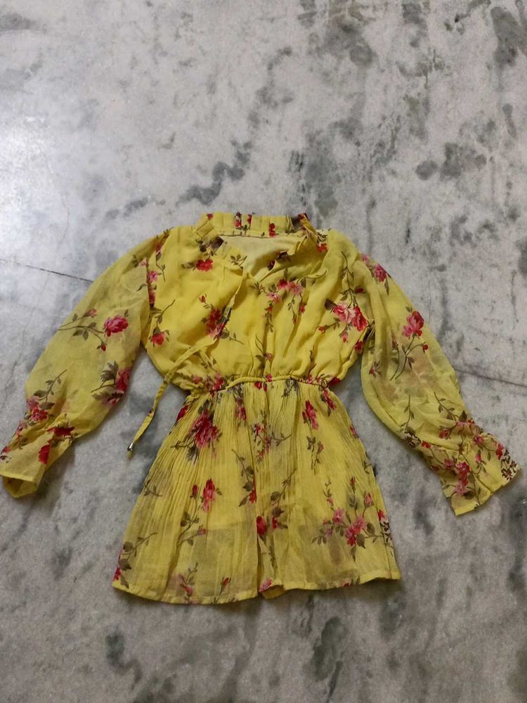 Floral Yellow Romper
