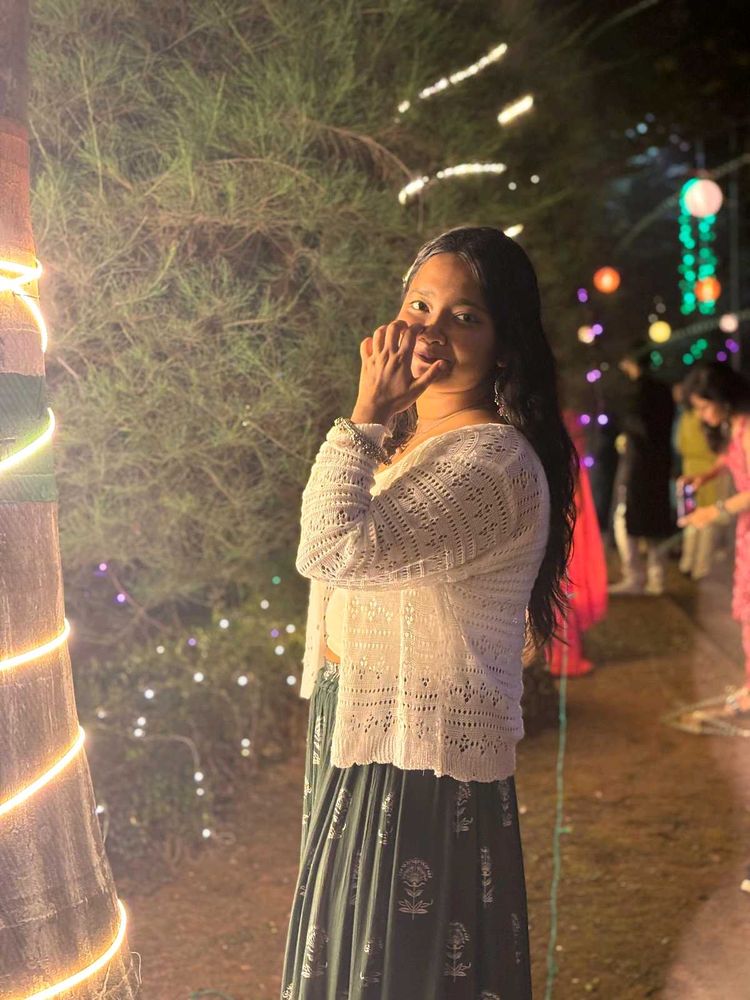 Green Floral Ethnic Skirt