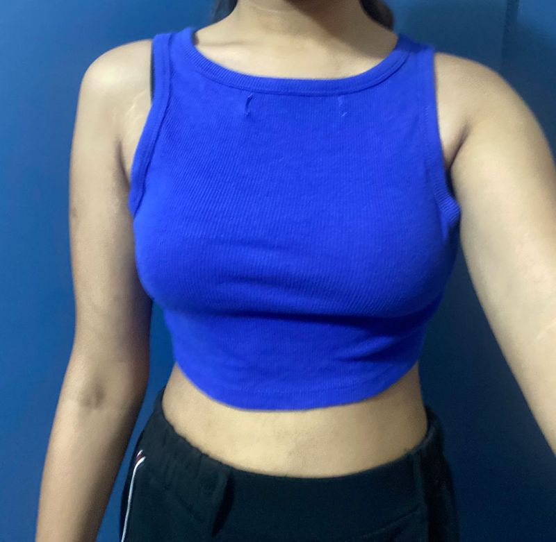 Blue Ribbed Tank