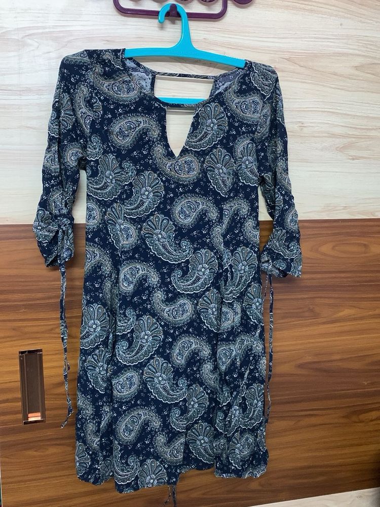 Paisley Print Mini Dress