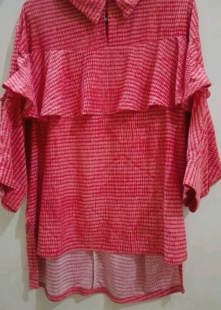 Red Ruffle Top