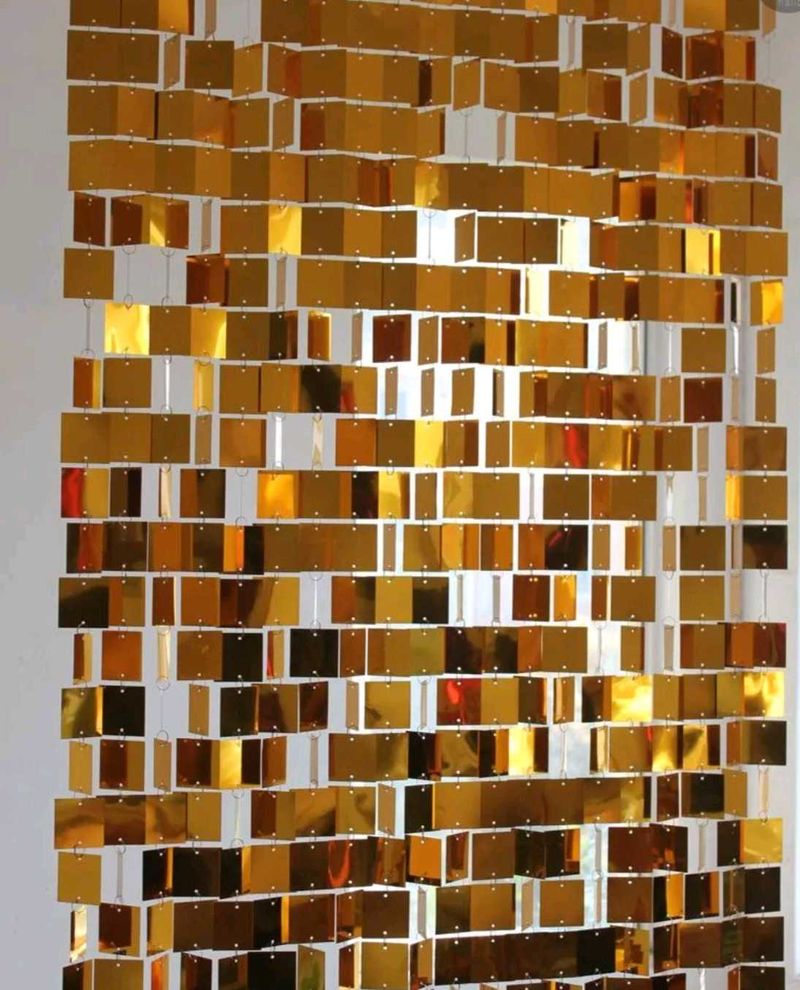 Set of 2 Copper Sitara Sequin Curtain Wall Hanging
