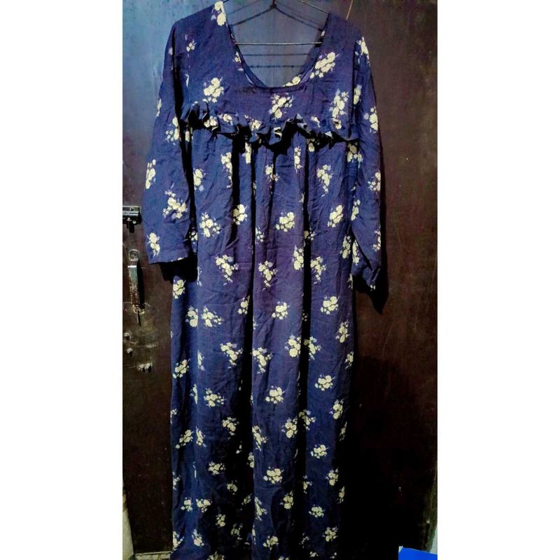 Floral Print Navy Maxi Dress